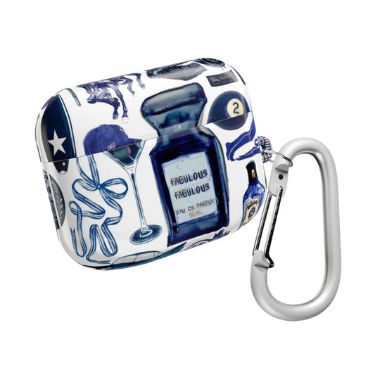 Navy Blue Collage AirPod Case