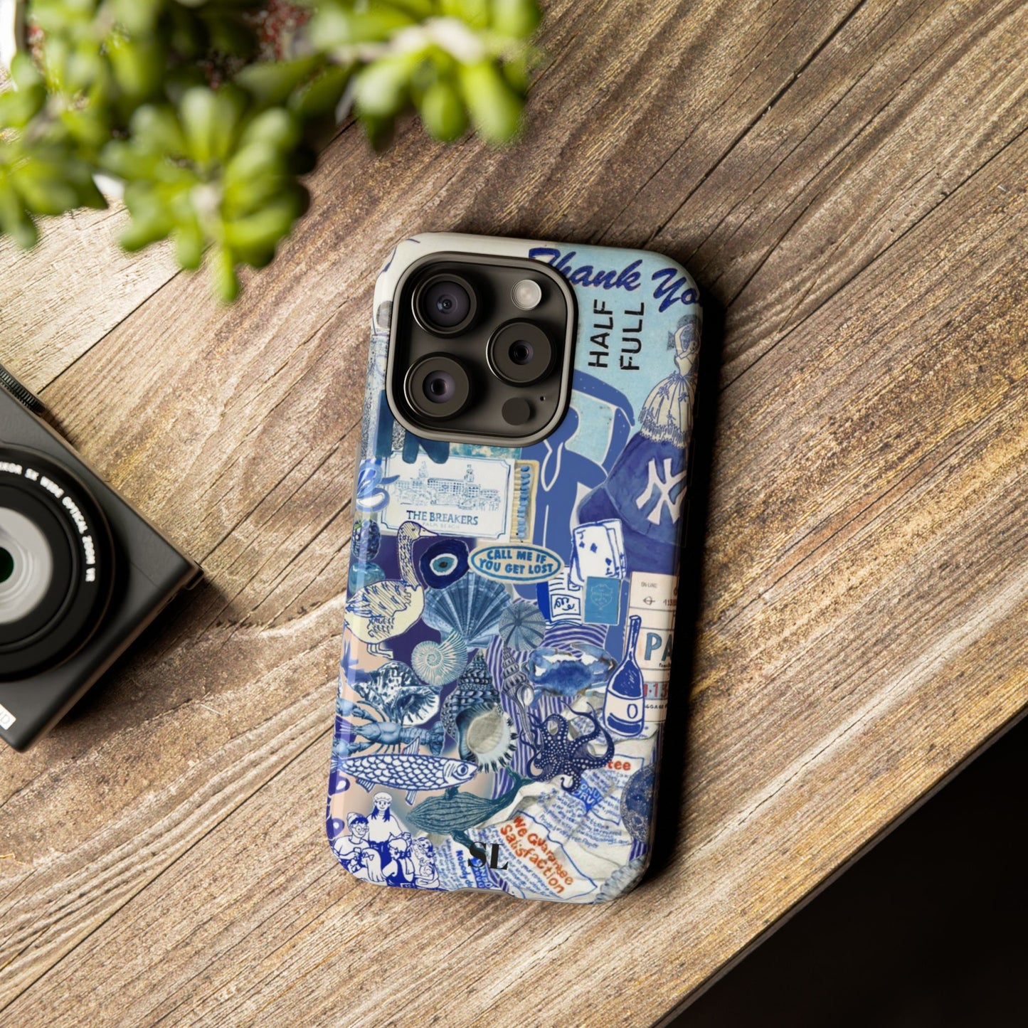 Blue Collage iPhone Case