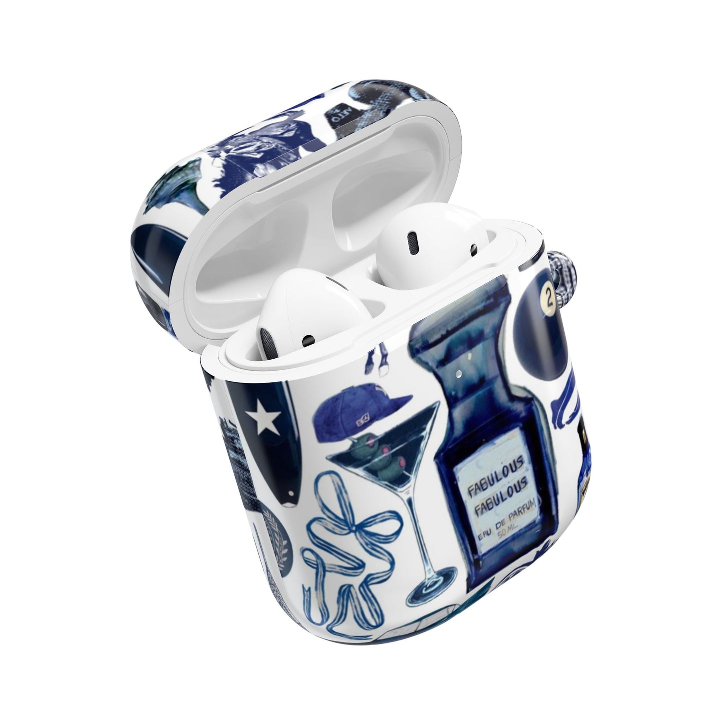 Navy Blue Collage AirPod Case