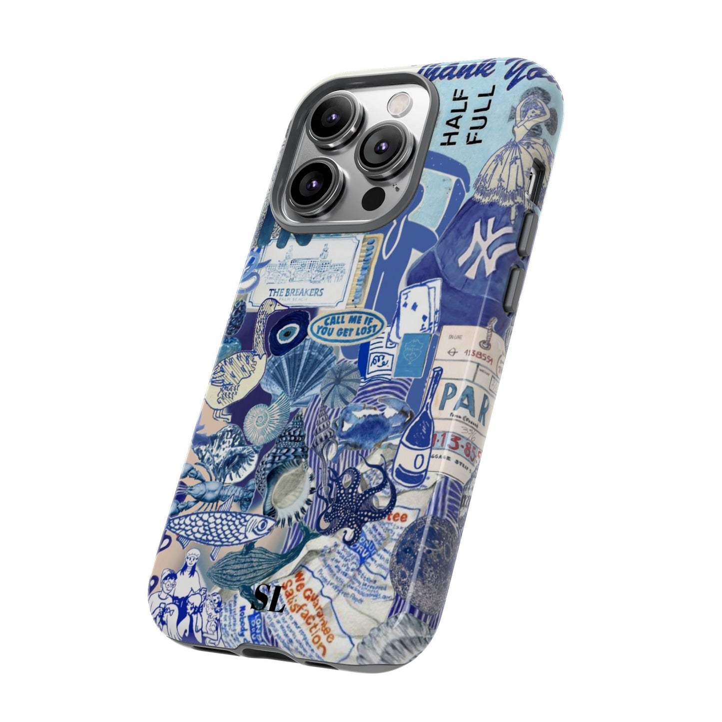 Blue Collage iPhone Case