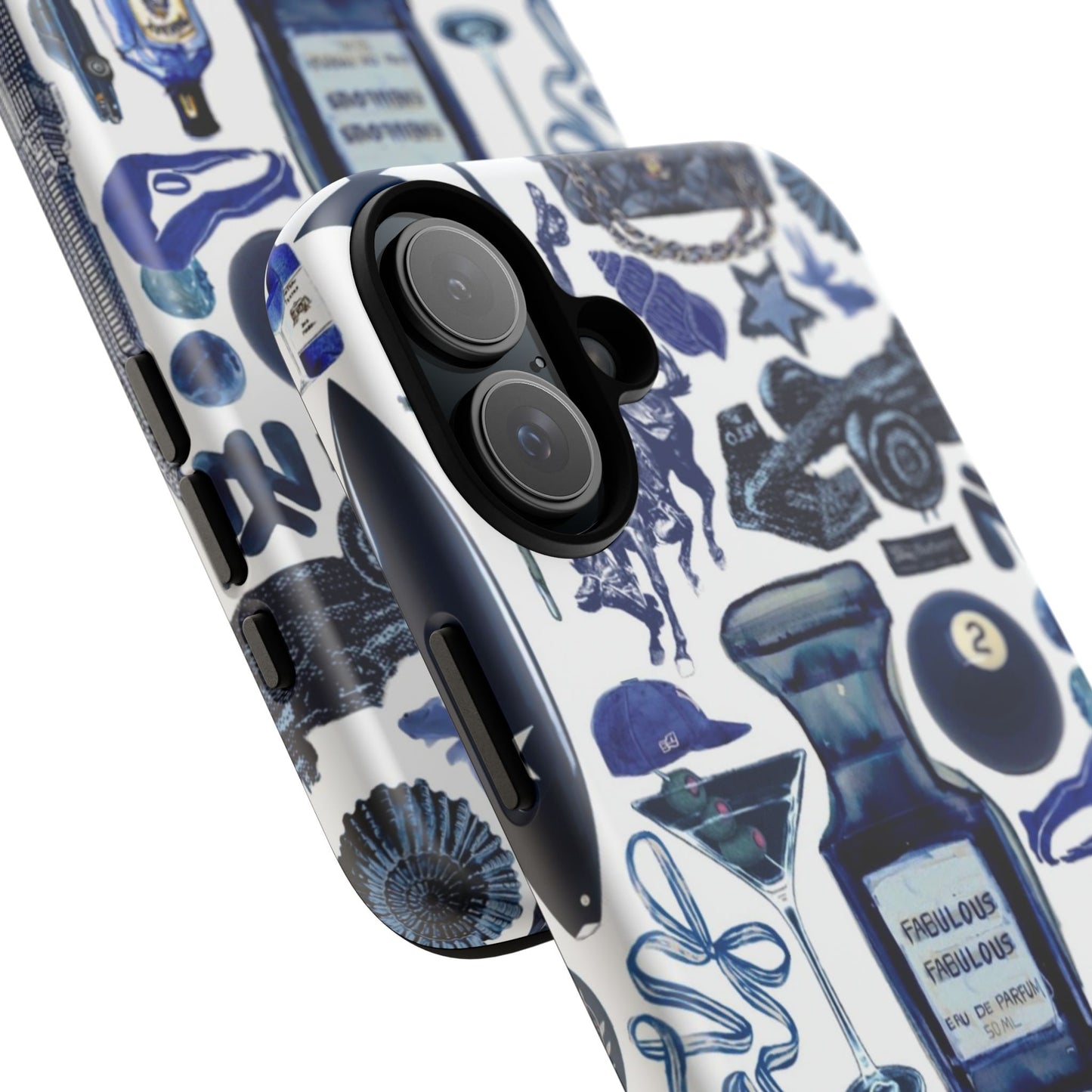 Navy Blue Collage iPhone Case