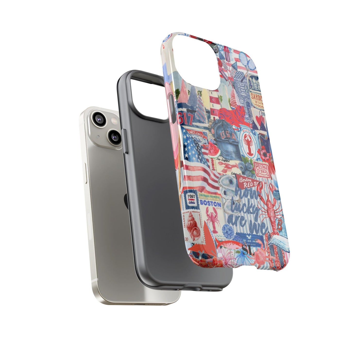 Red, White & Blue iPhone Case