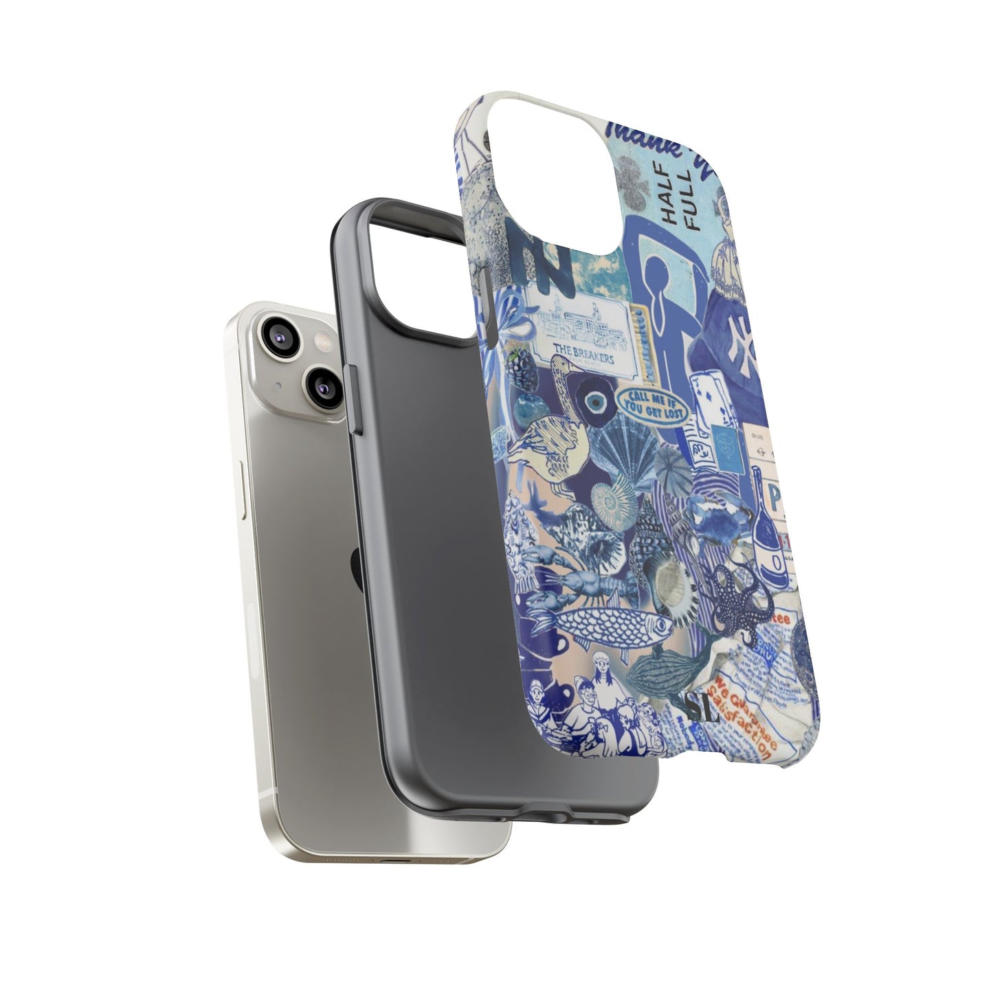 Blue Collage iPhone Case