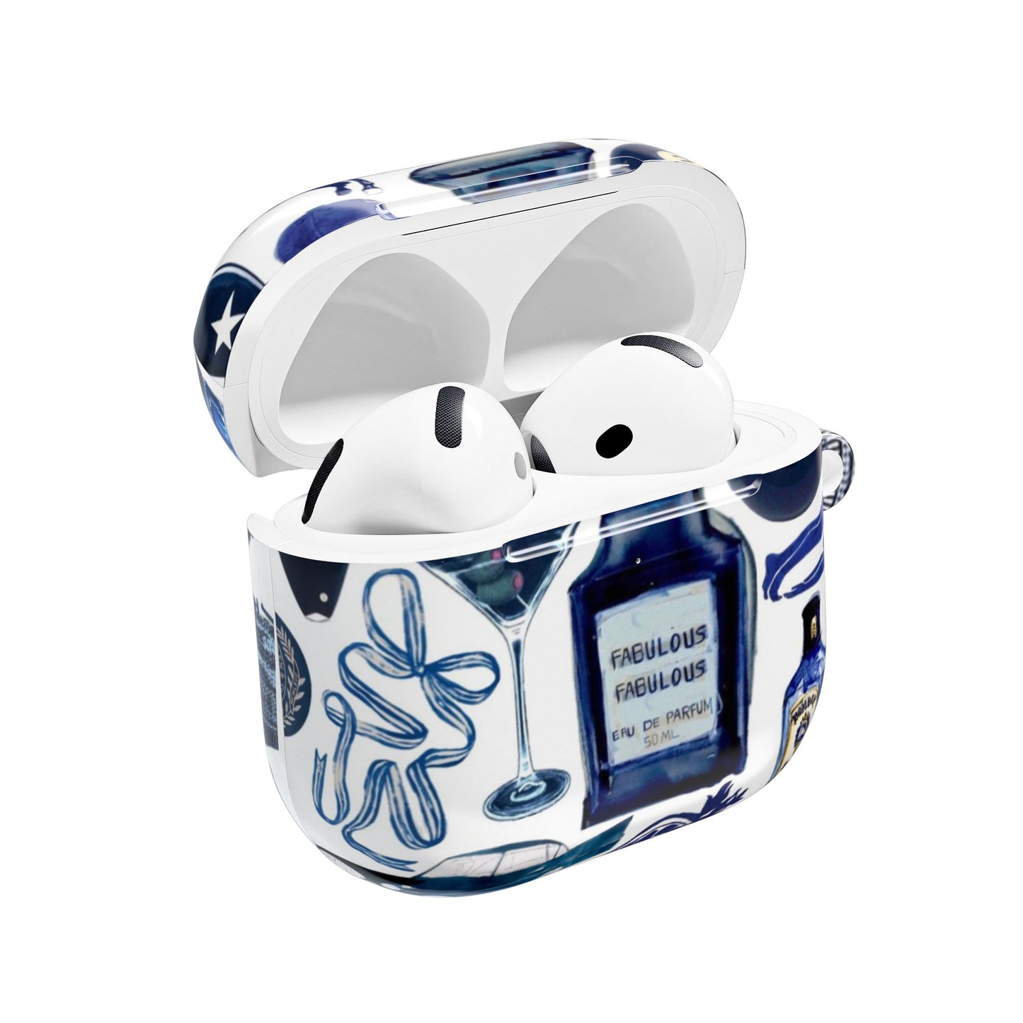 Navy Blue Collage AirPod Case