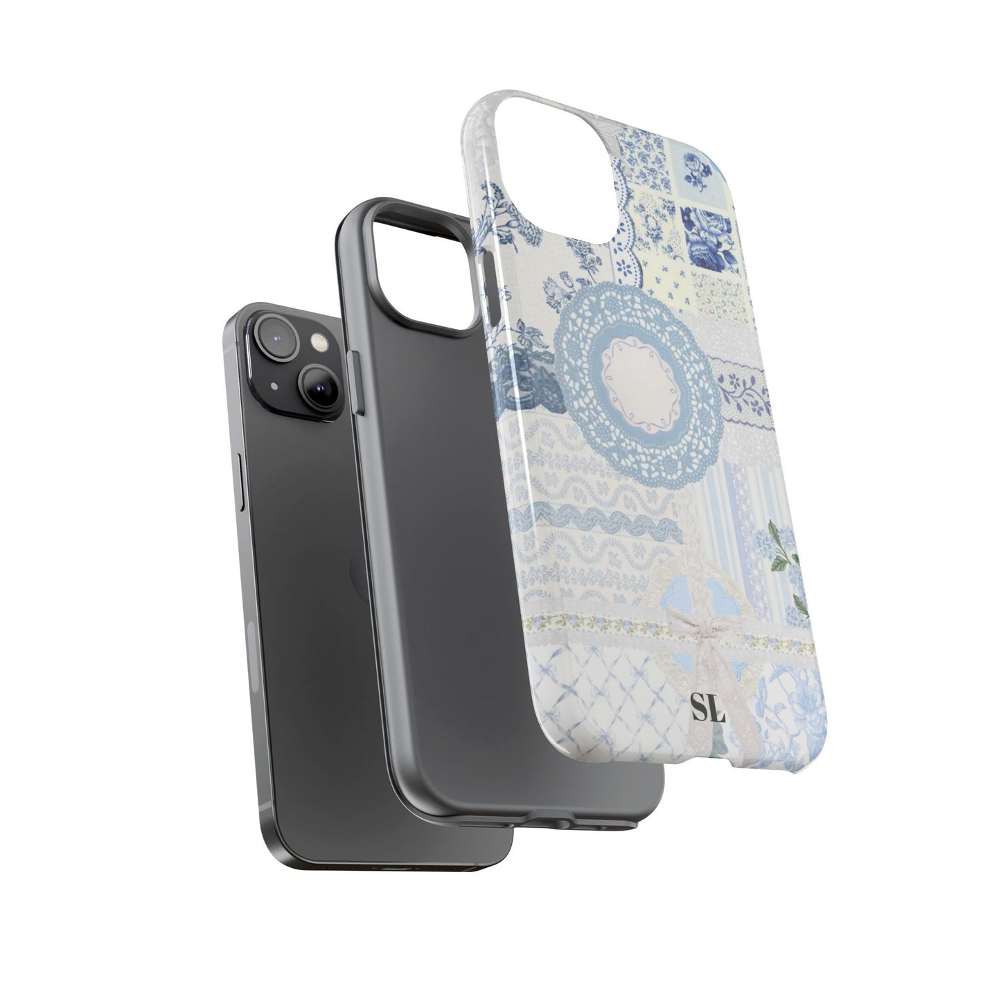 Blue Meadow Patchwork iPhone Case