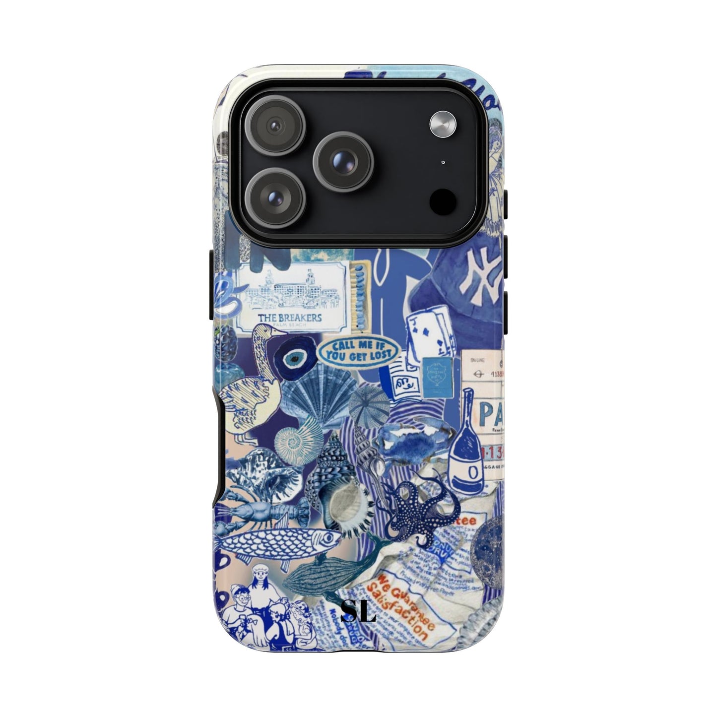 Blue Collage iPhone Case