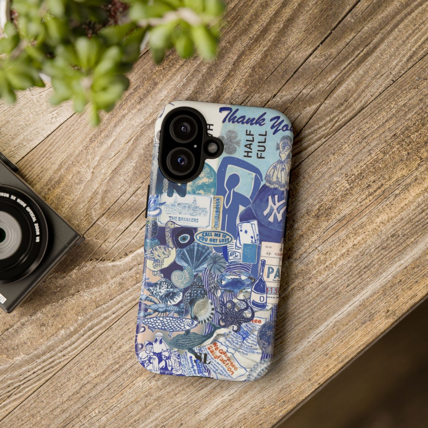 Blue Collage iPhone Case