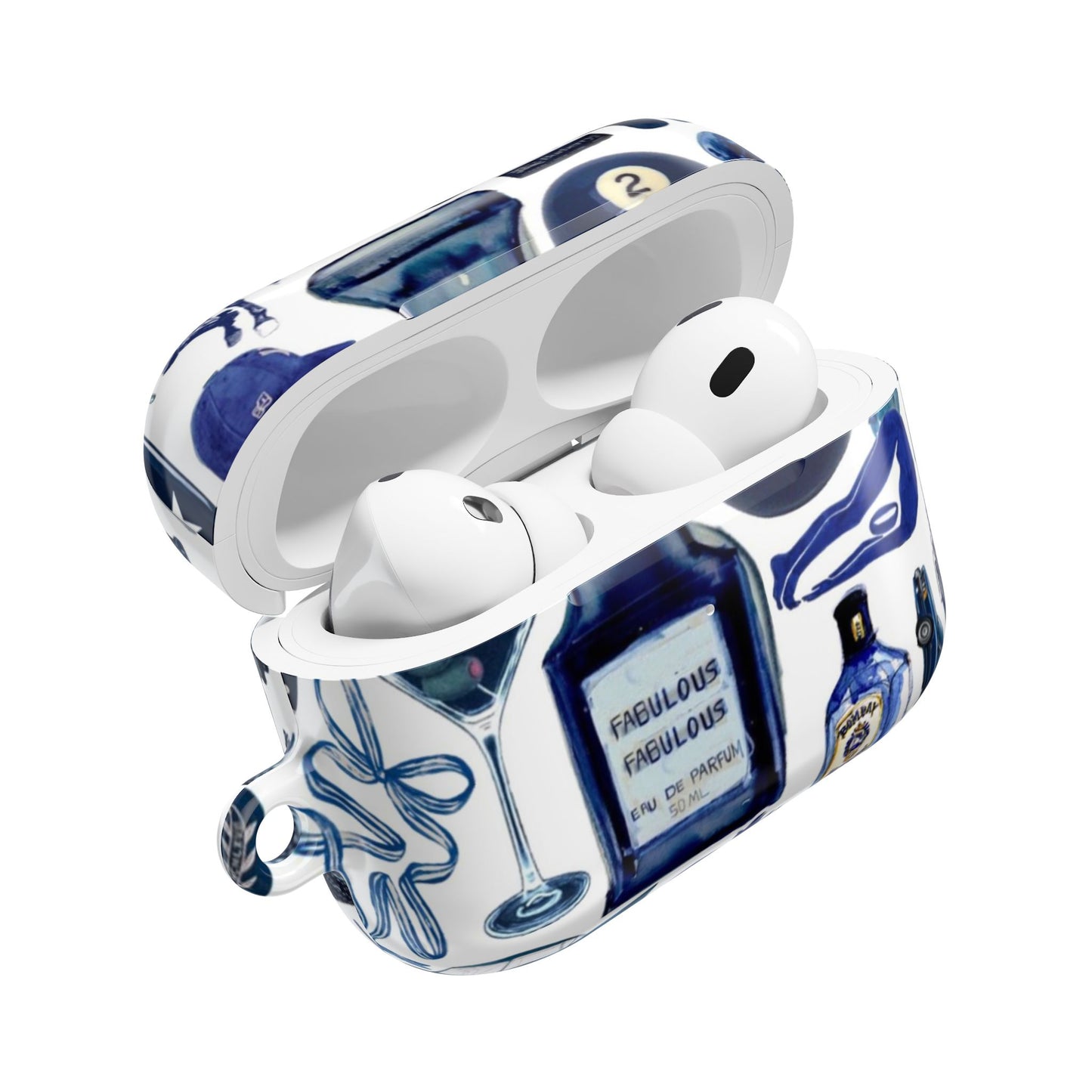 Navy Blue Collage AirPod Case