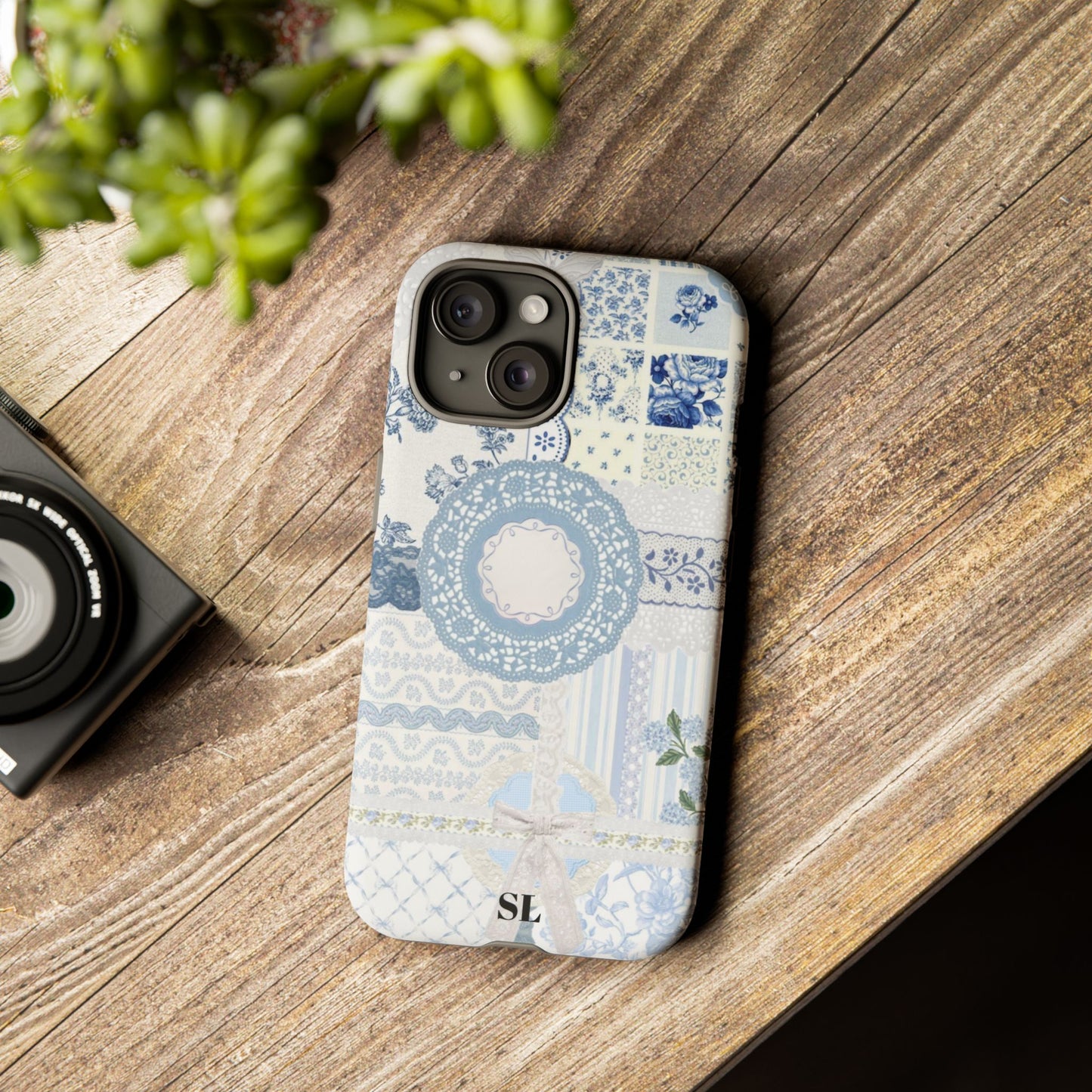 Blue Meadow Patchwork iPhone Case