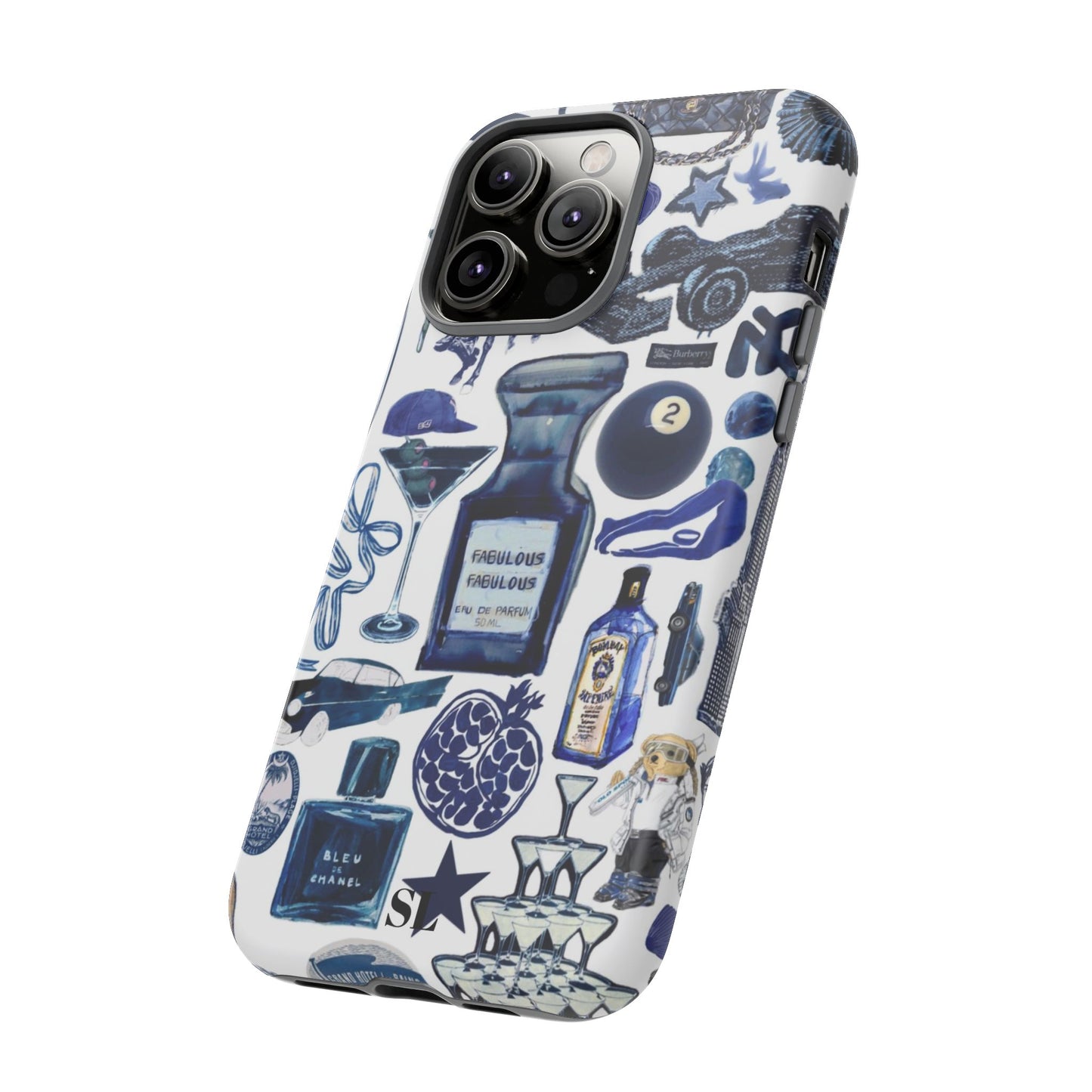 Navy Blue Collage iPhone Case