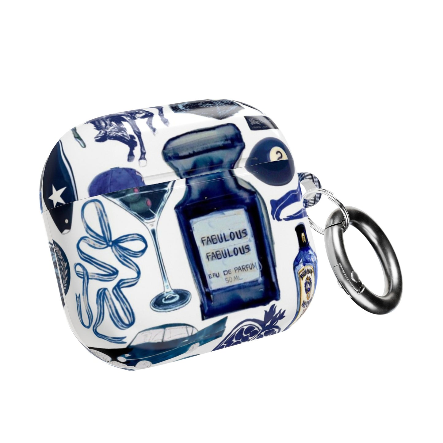 Navy Blue Collage AirPod Case