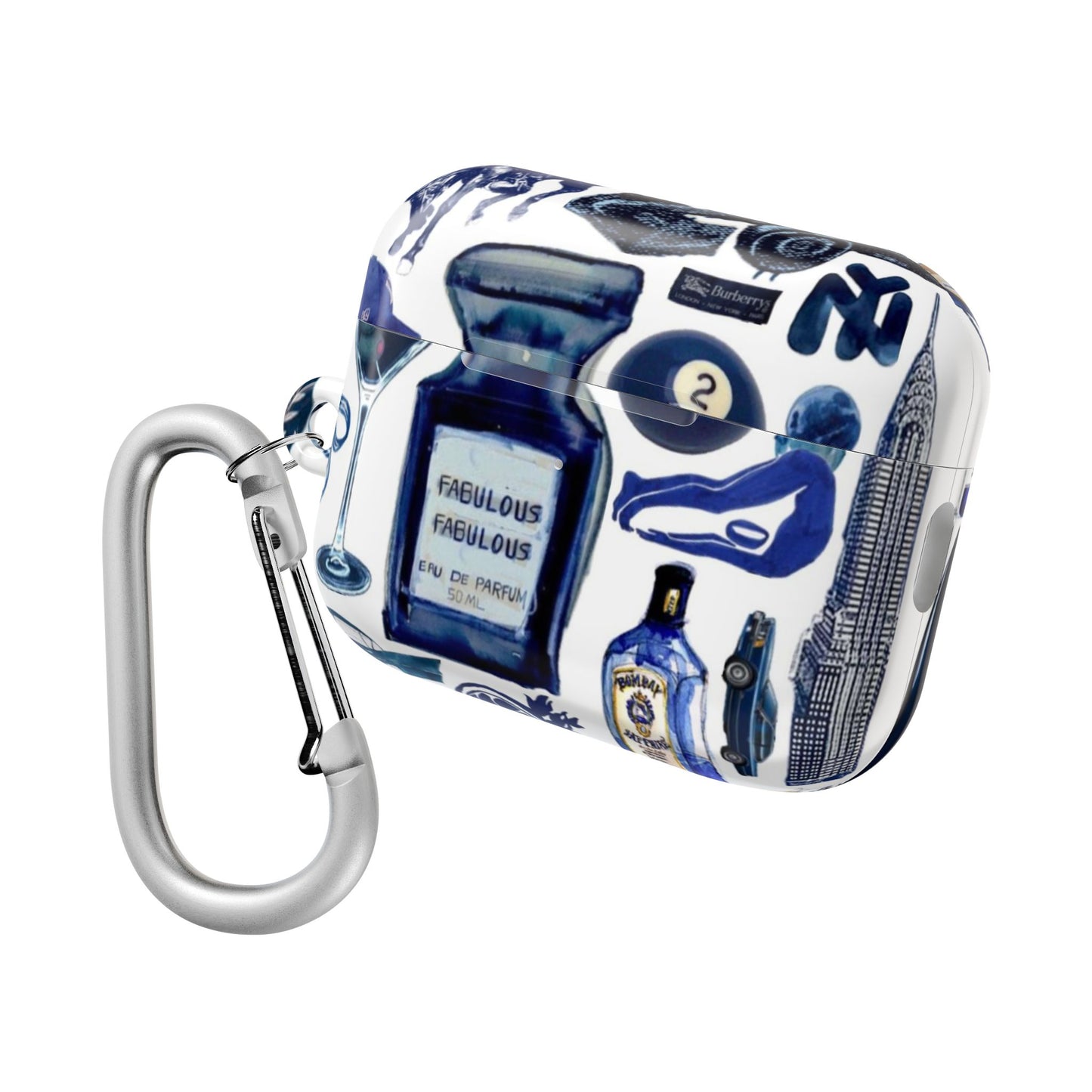 Navy Blue Collage AirPod Case