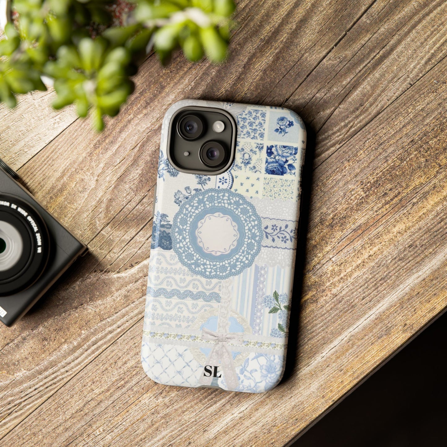 Blue Meadow Patchwork iPhone Case