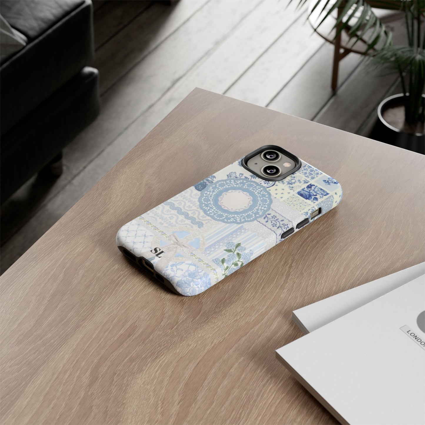 Blue Meadow Patchwork iPhone Case