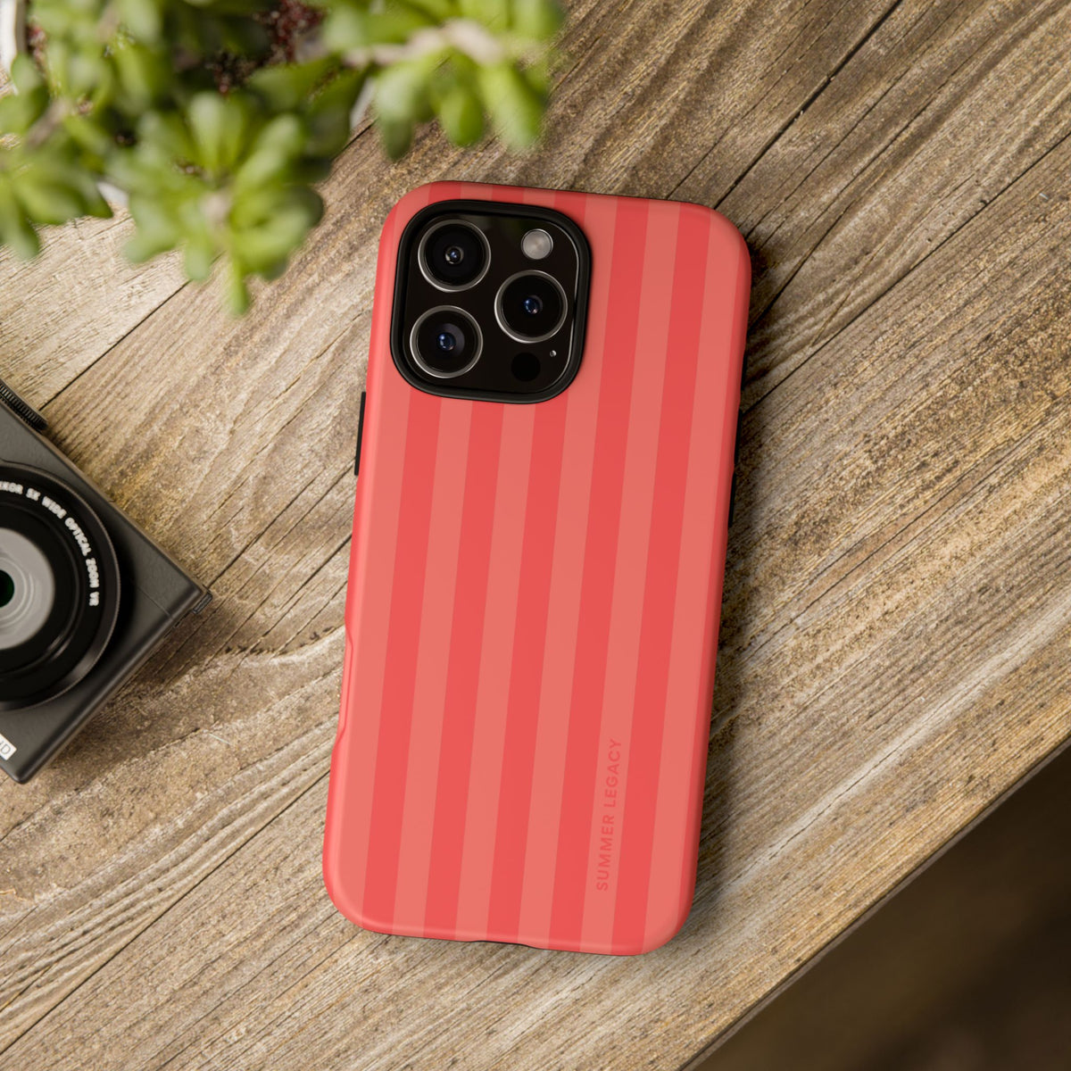 Coral Stripe iPhone Case