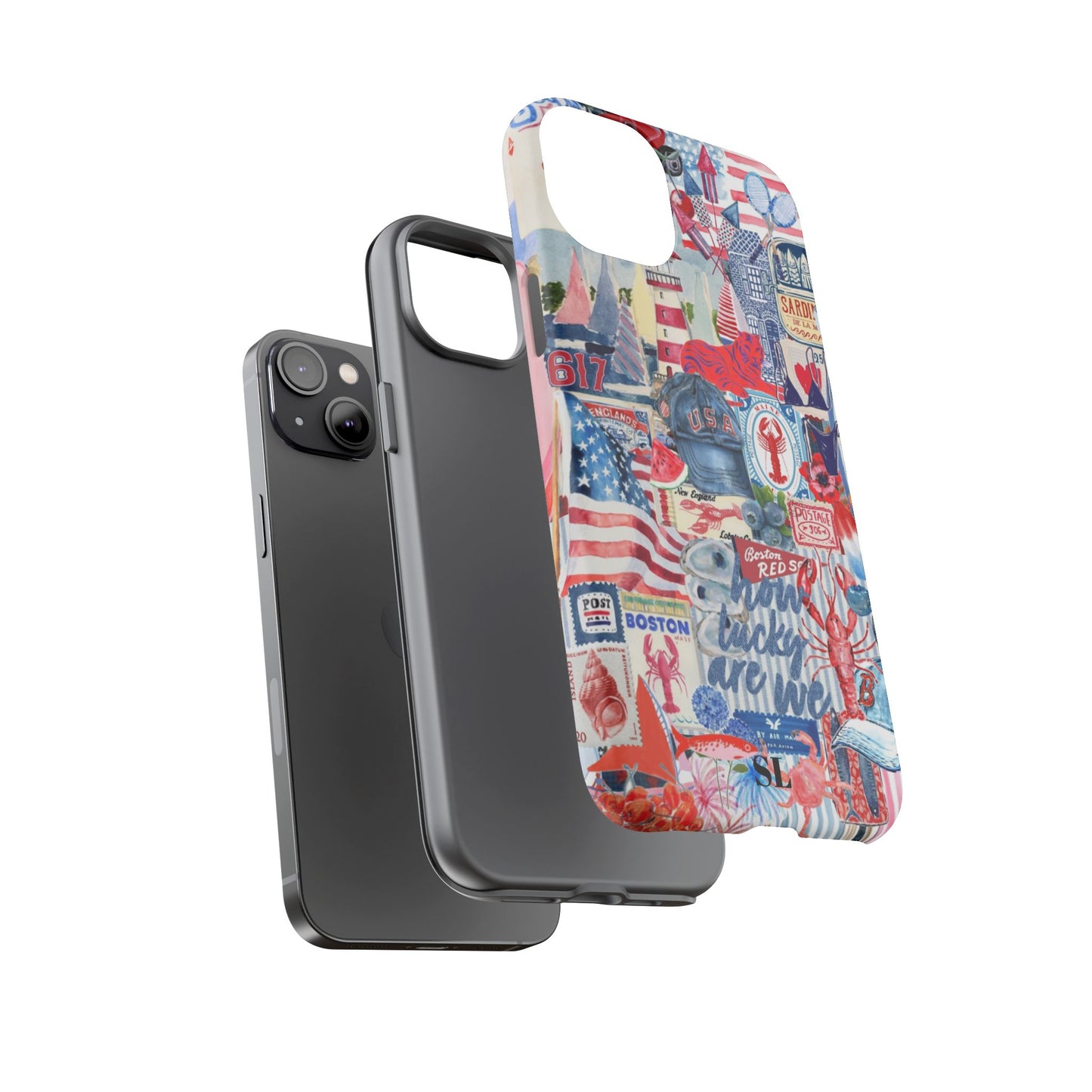 Red, White & Blue iPhone Case
