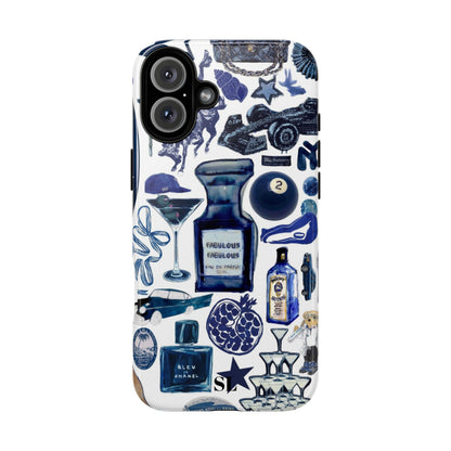 Navy Blue Collage iPhone Case