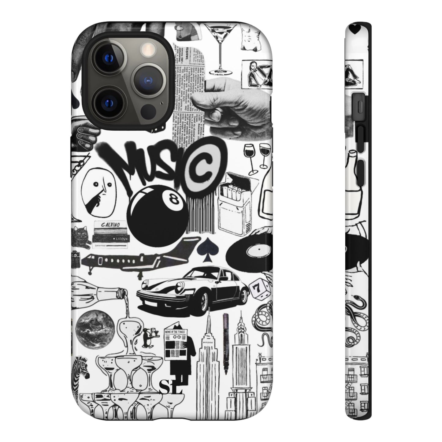 Black and White iPhone Case