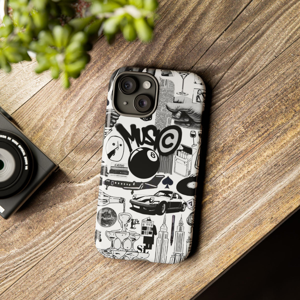 Black and White iPhone Case