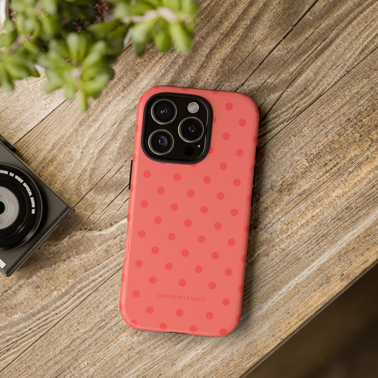 Coral Polka Dot iPhone Case