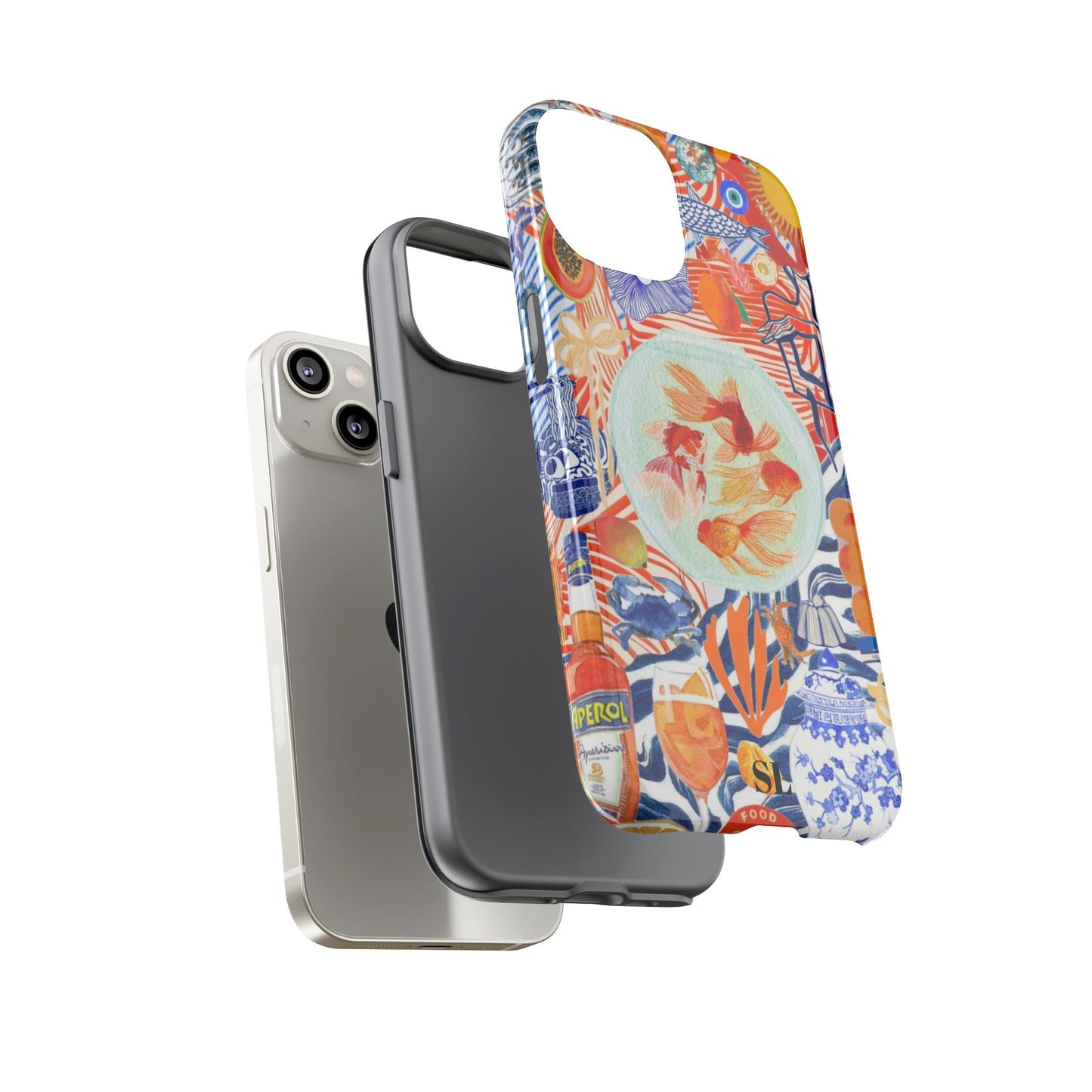 Navy Goldfish Bowl iPhone Case