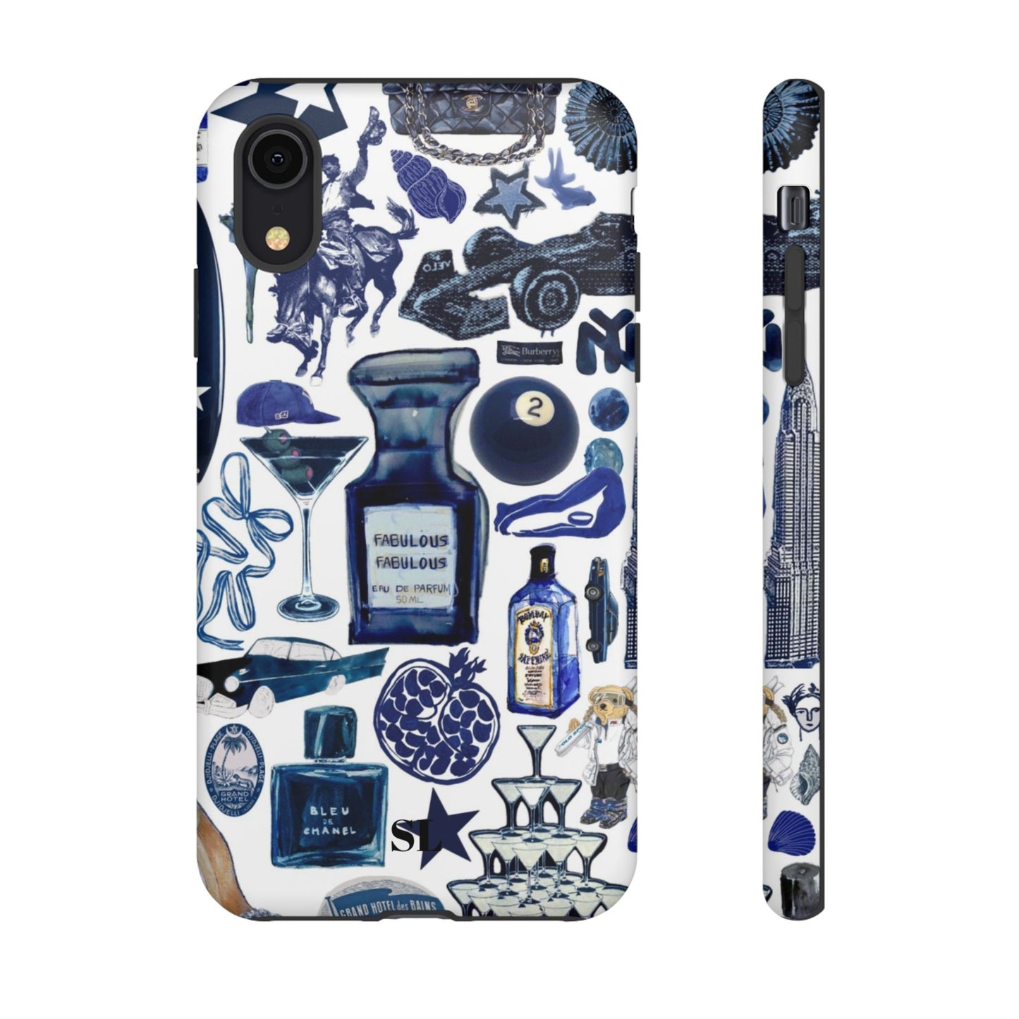 Navy Blue Collage iPhone Case