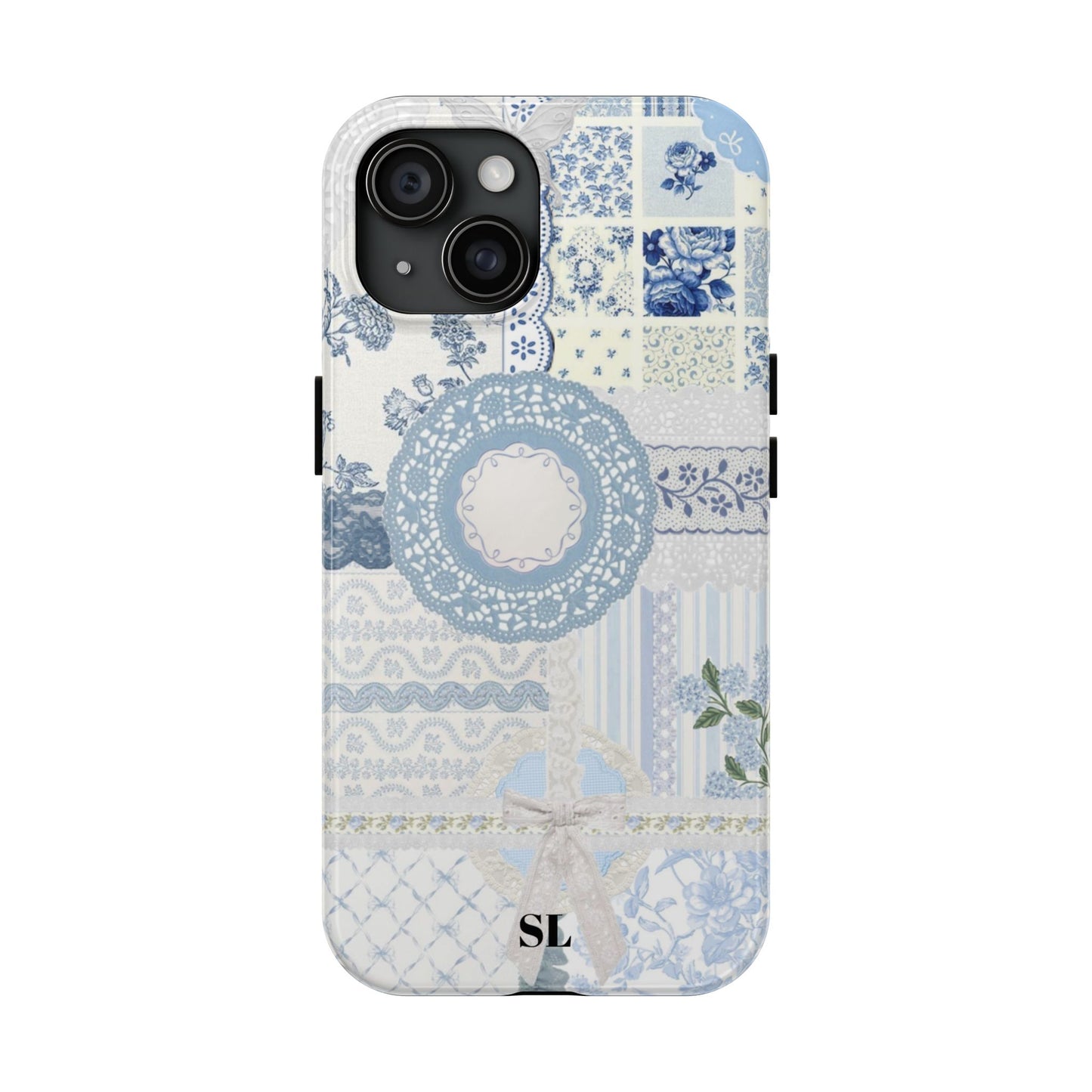 Blue Meadow Patchwork iPhone Case