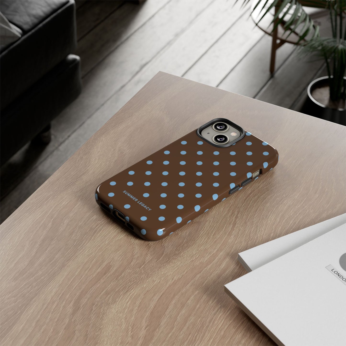 Mocha Polka Dot iPhone Case