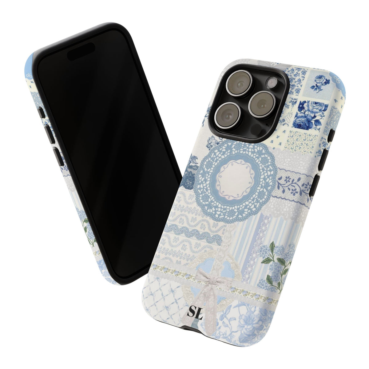 Blue Meadow Patchwork iPhone Case