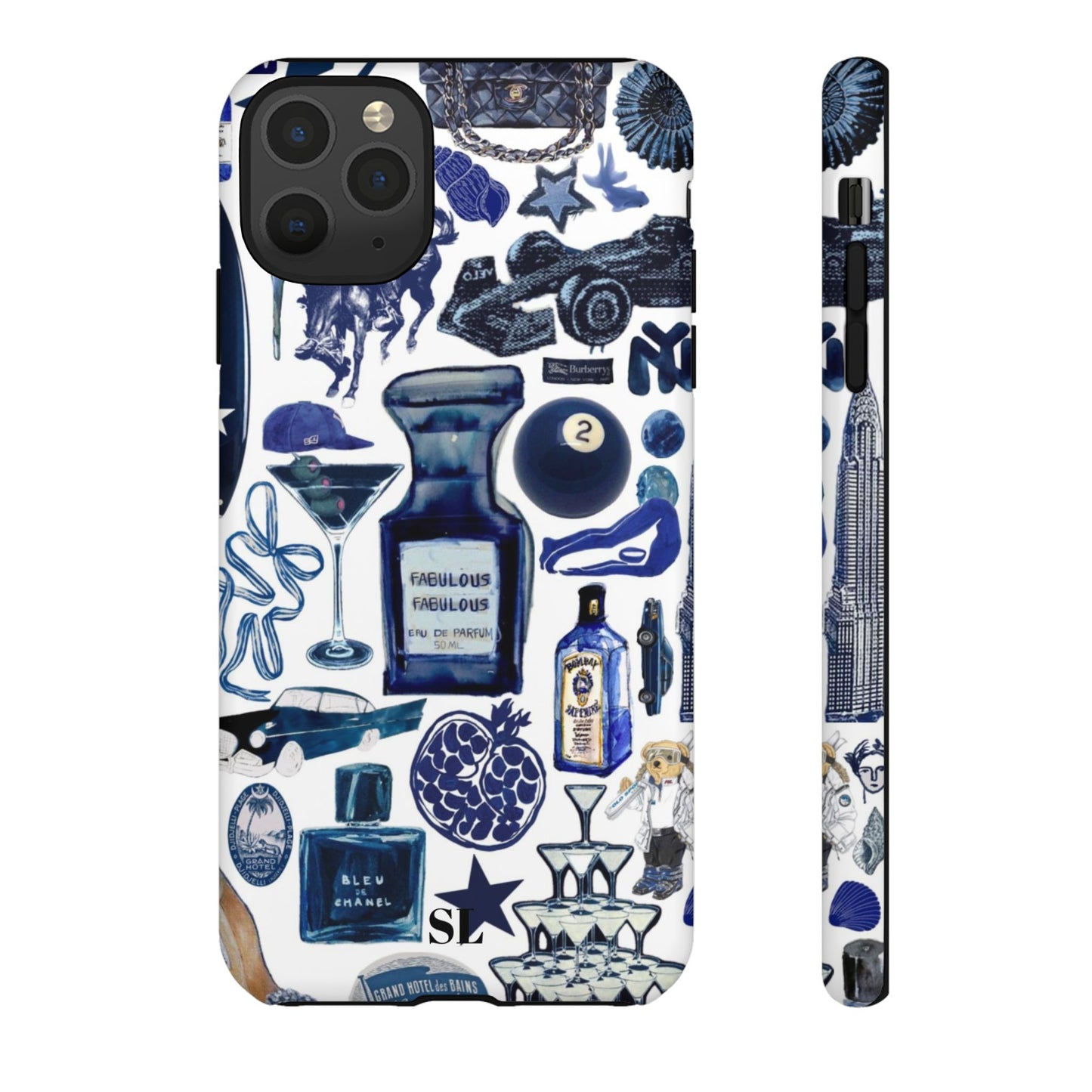 Navy Blue Collage iPhone Case