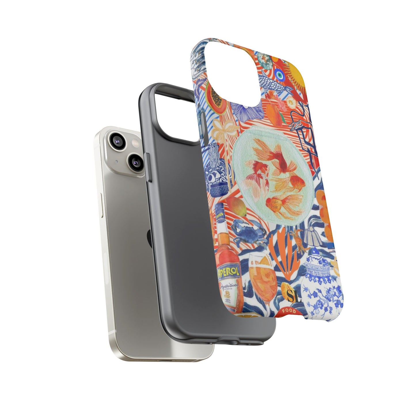 Navy Goldfish Bowl iPhone Case