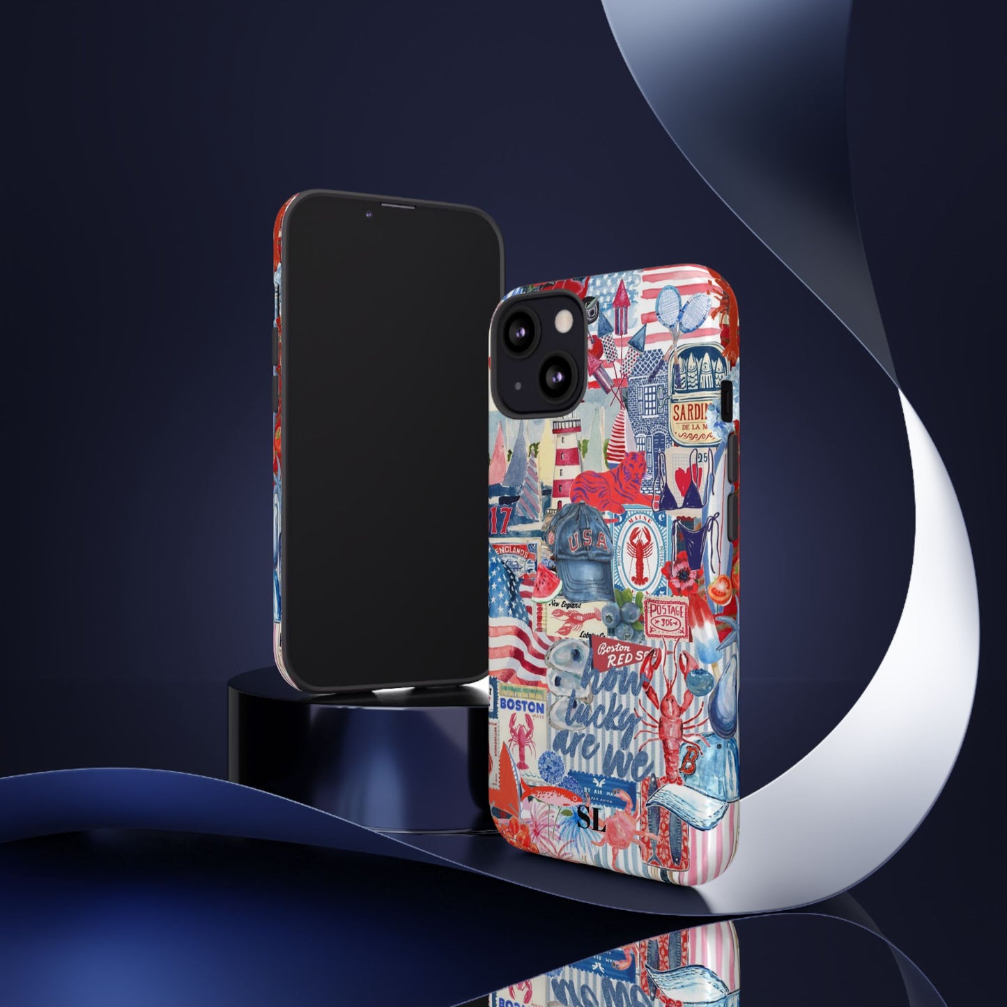 Red, White & Blue iPhone Case