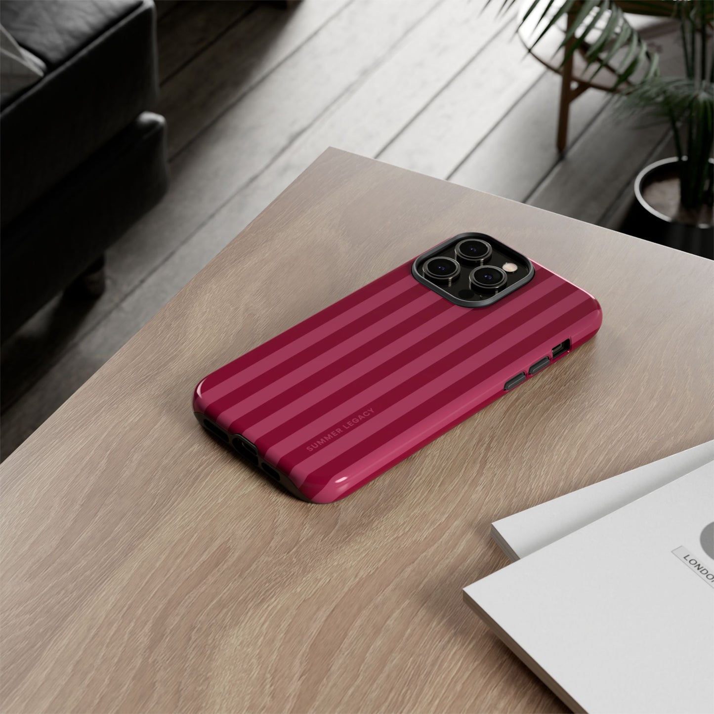 Berry Stripe iPhone Case