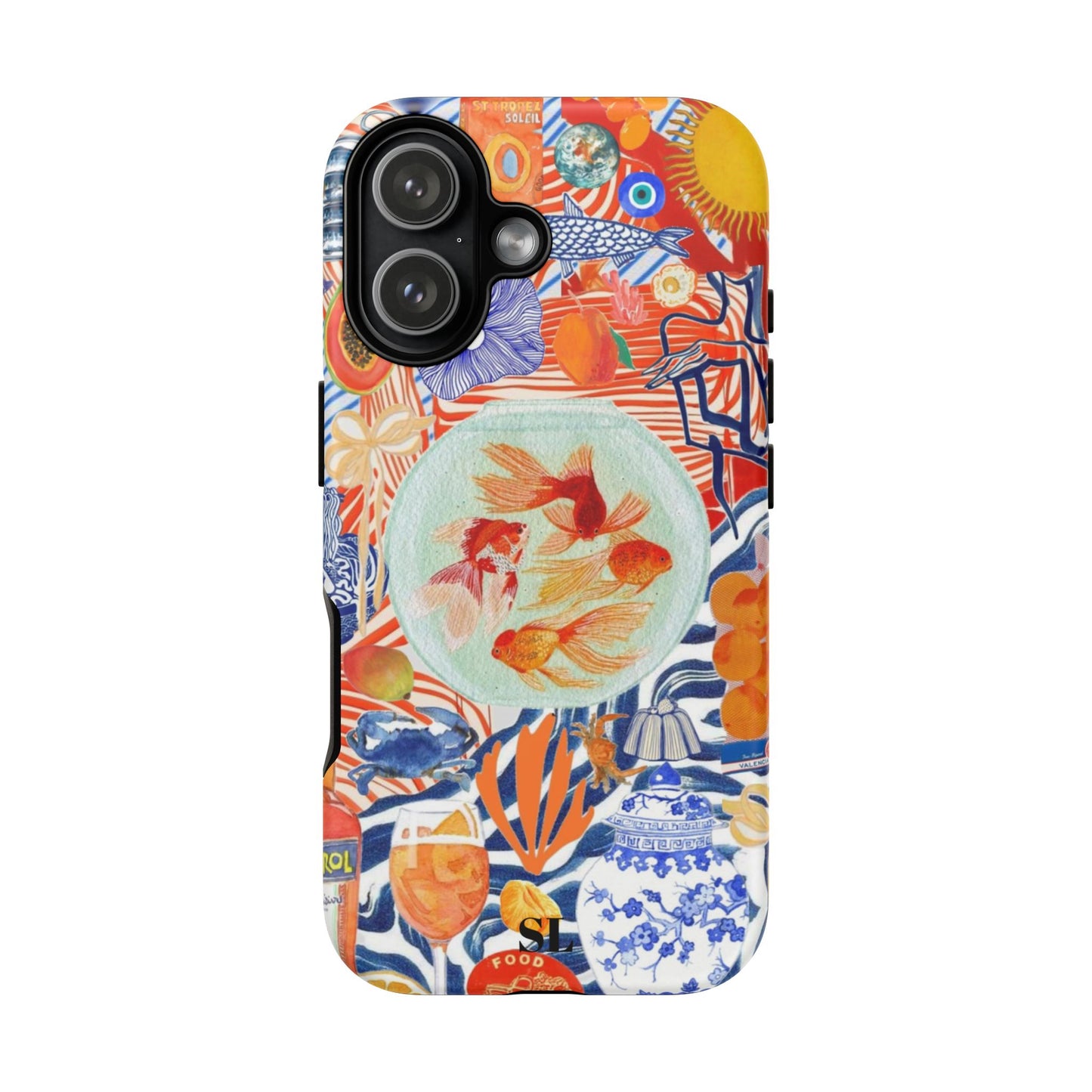 Navy Goldfish Bowl iPhone Case