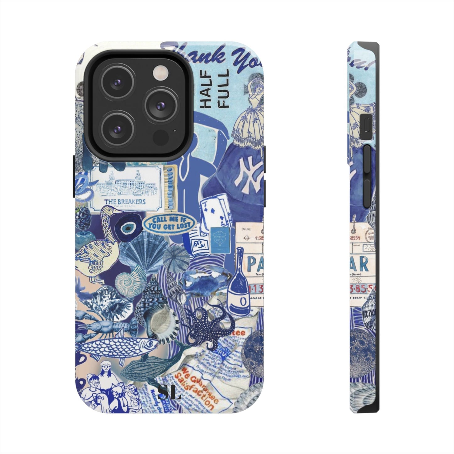 Blue Collage iPhone Case