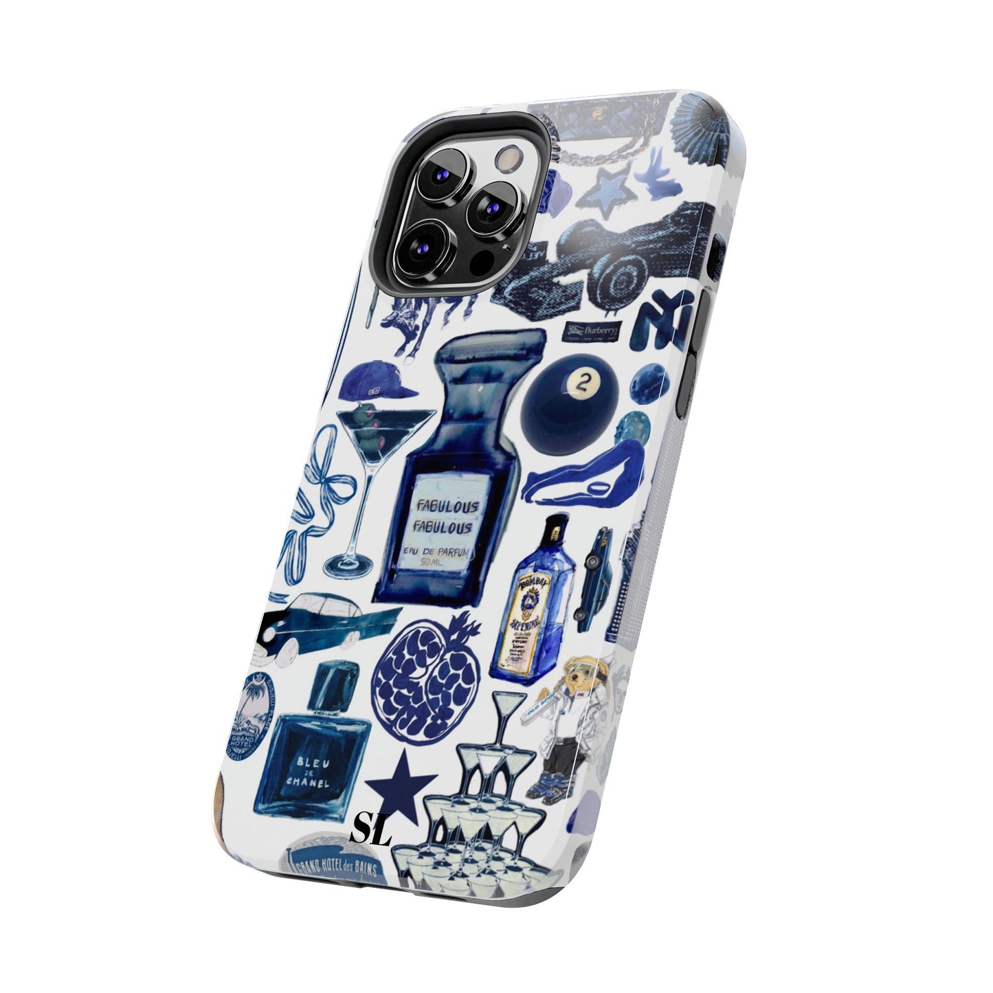 Navy Blue Collage iPhone Case