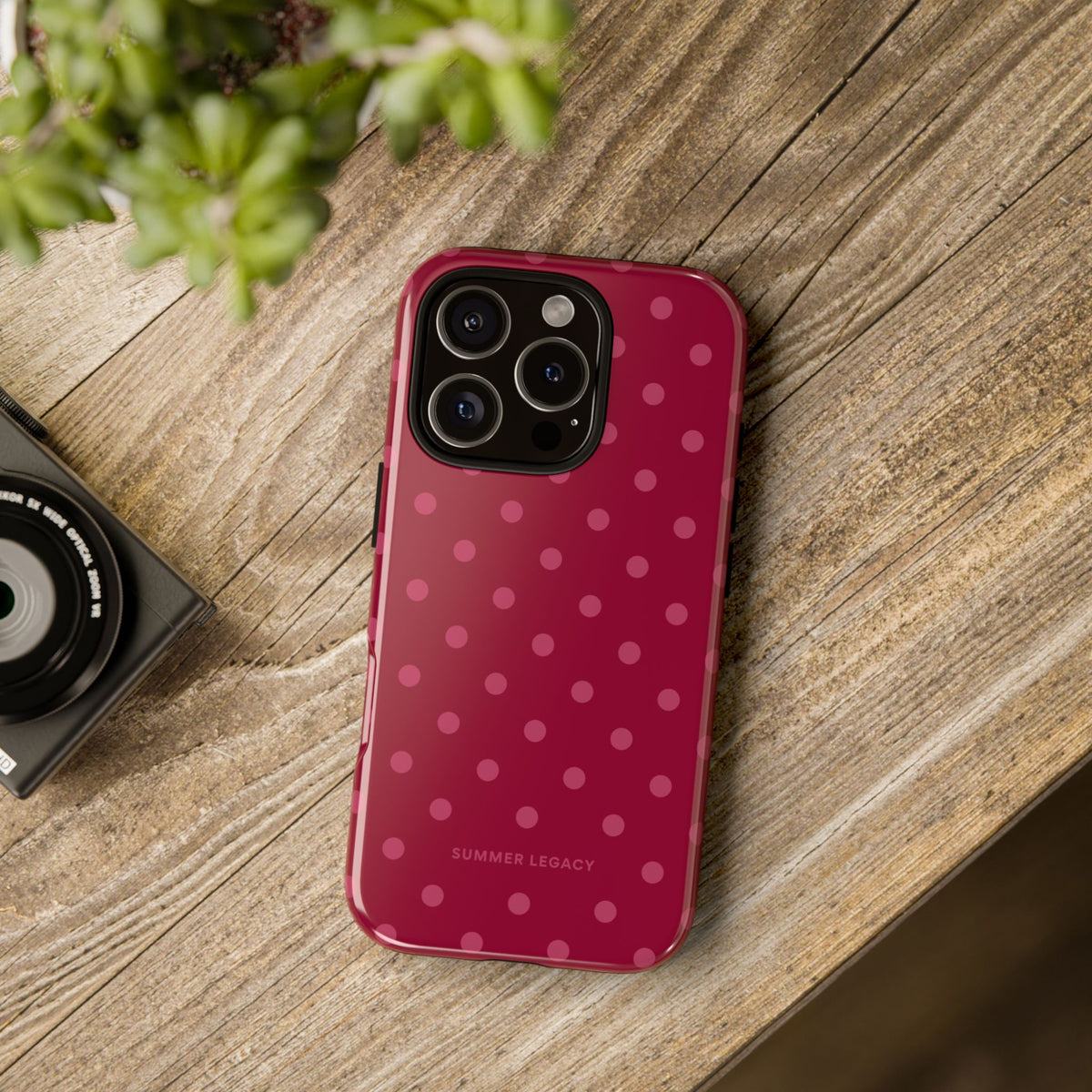 Berry Polka Dot iPhone Case
