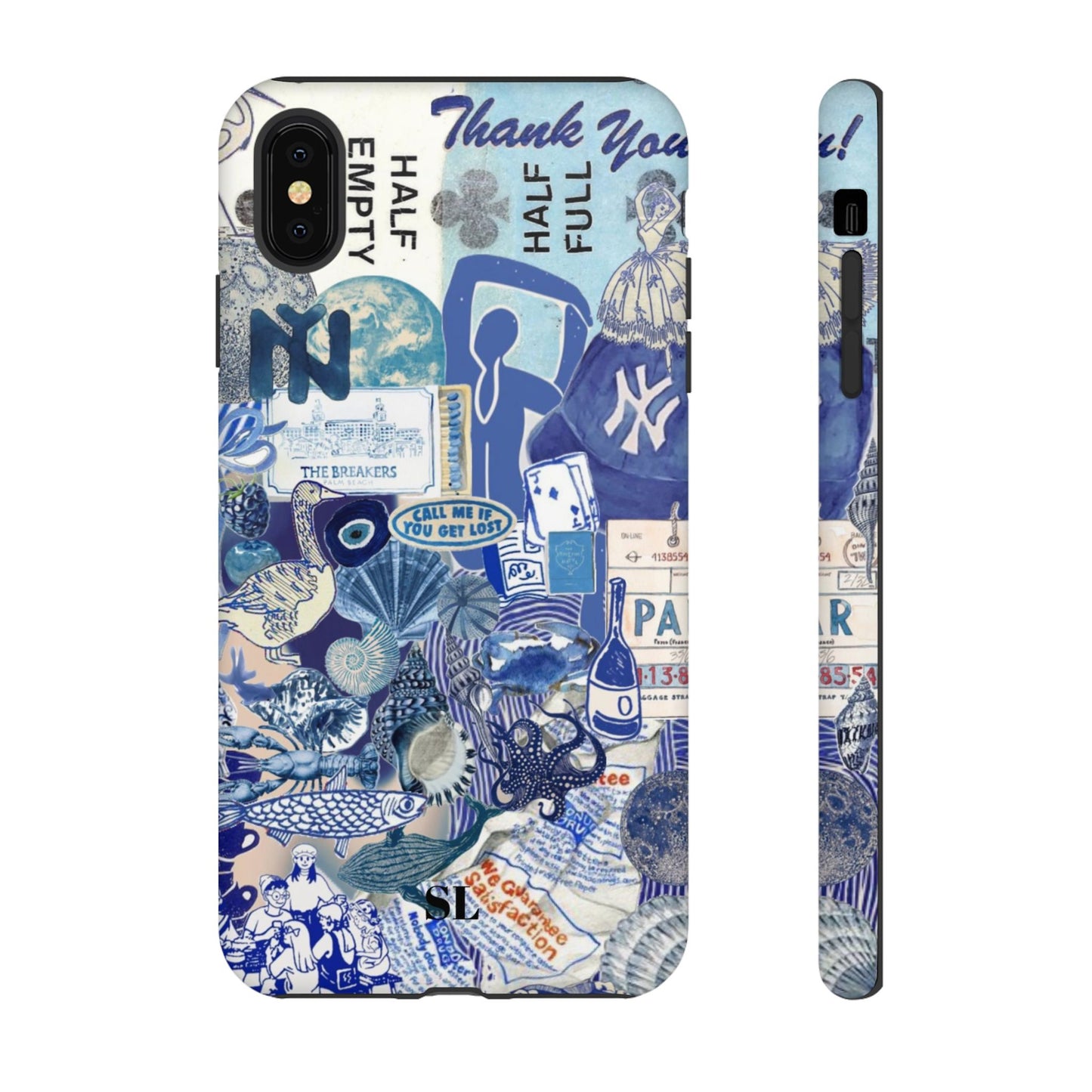 Blue Collage iPhone Case