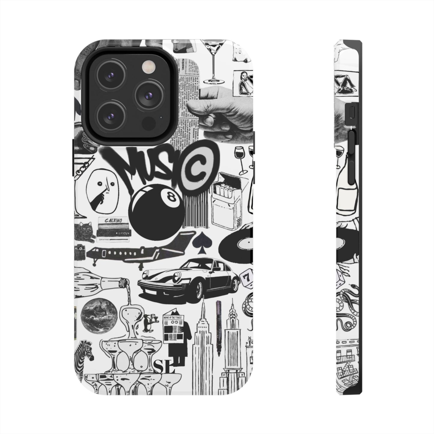 Black and White Collage iPhone Case