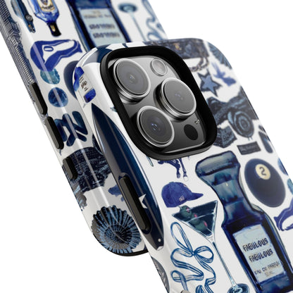 Navy Blue Collage iPhone Case