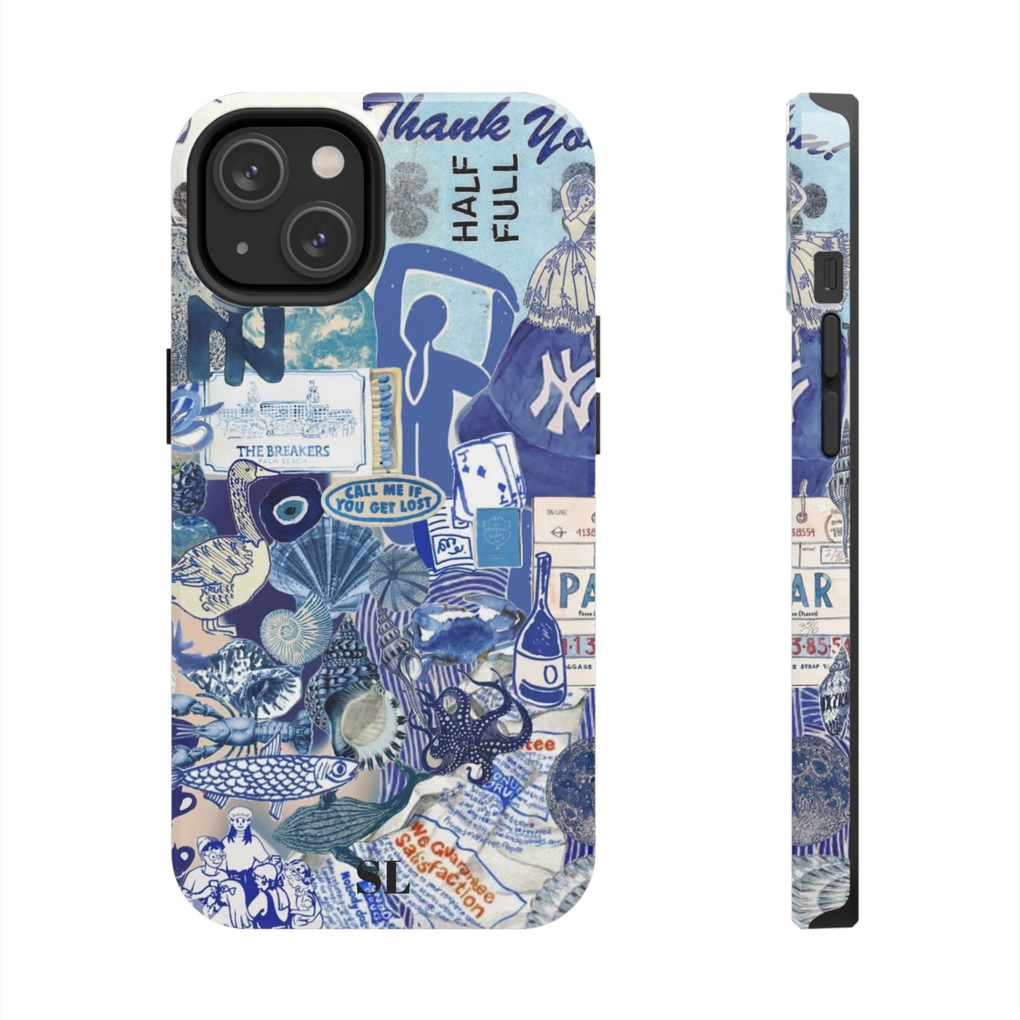 Blue Collage iPhone Case