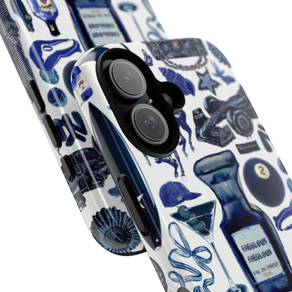 Navy Blue Collage iPhone Case