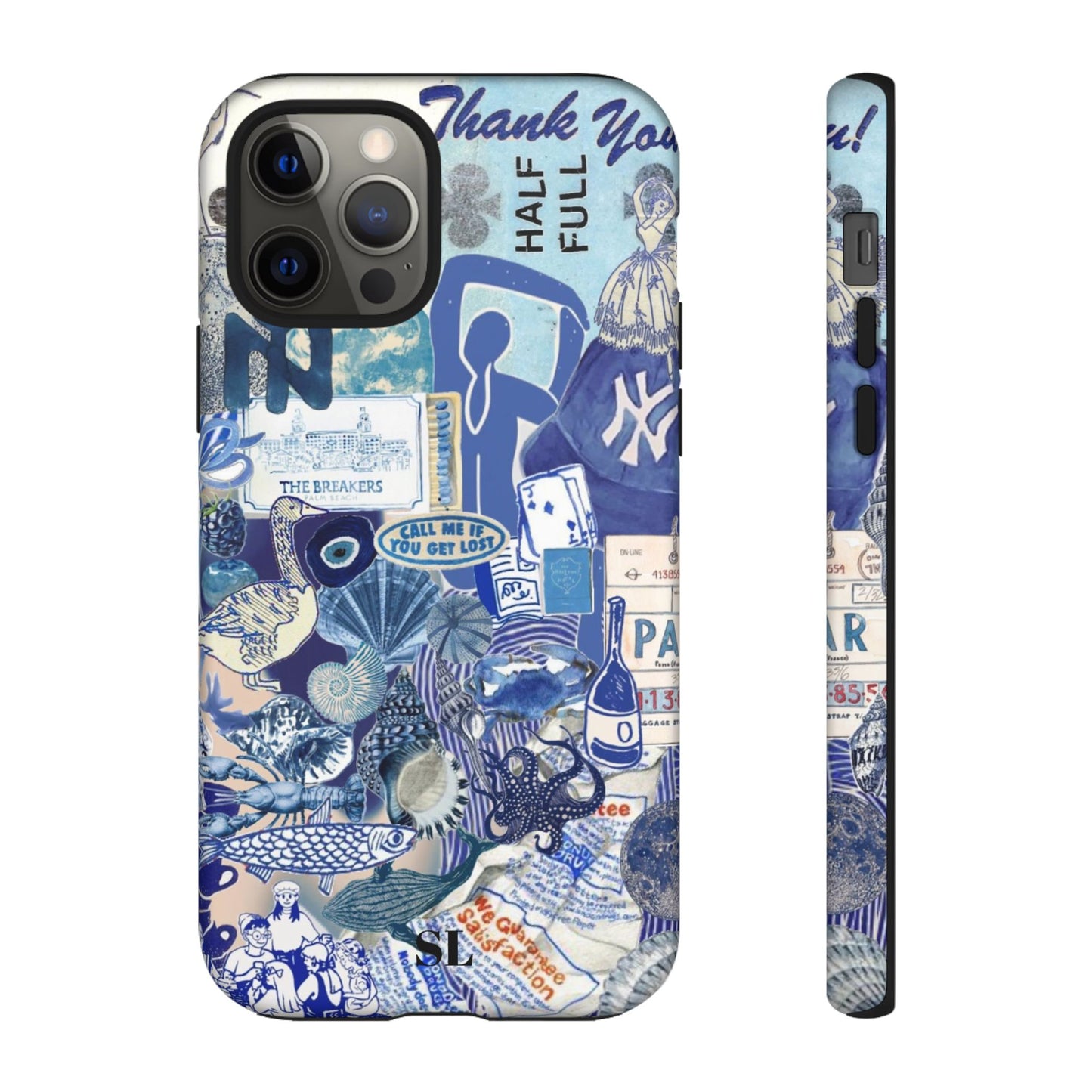 Blue Collage iPhone Case