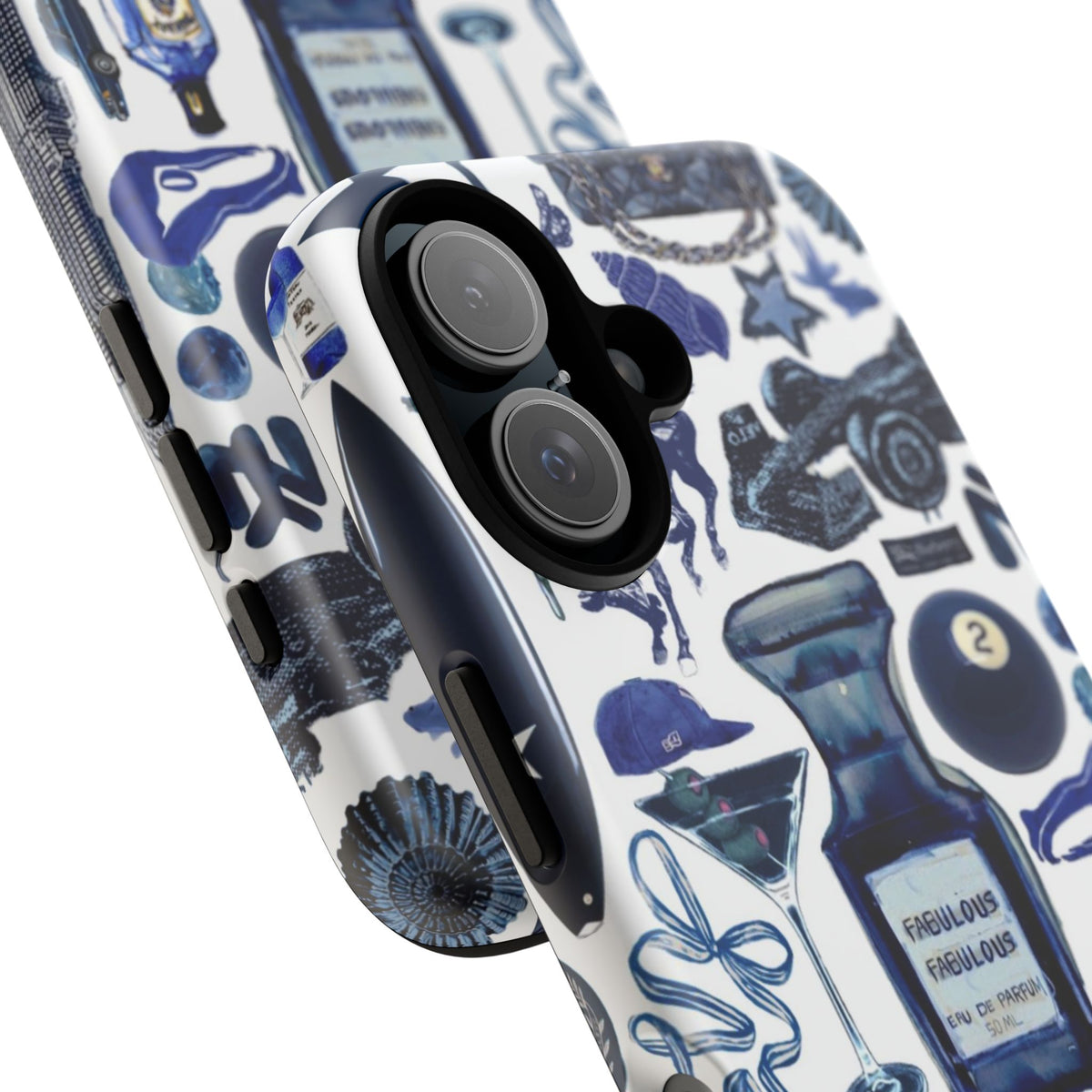 Navy Blue Collage iPhone Case