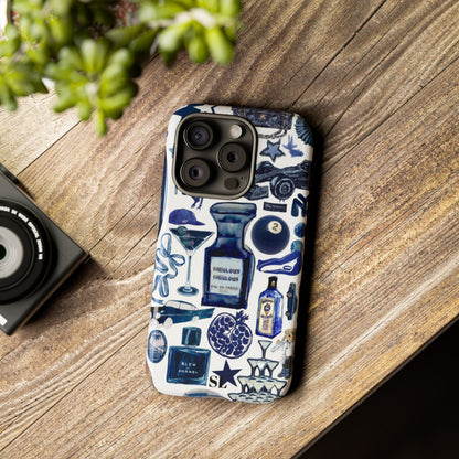 Navy Blue Collage iPhone Case