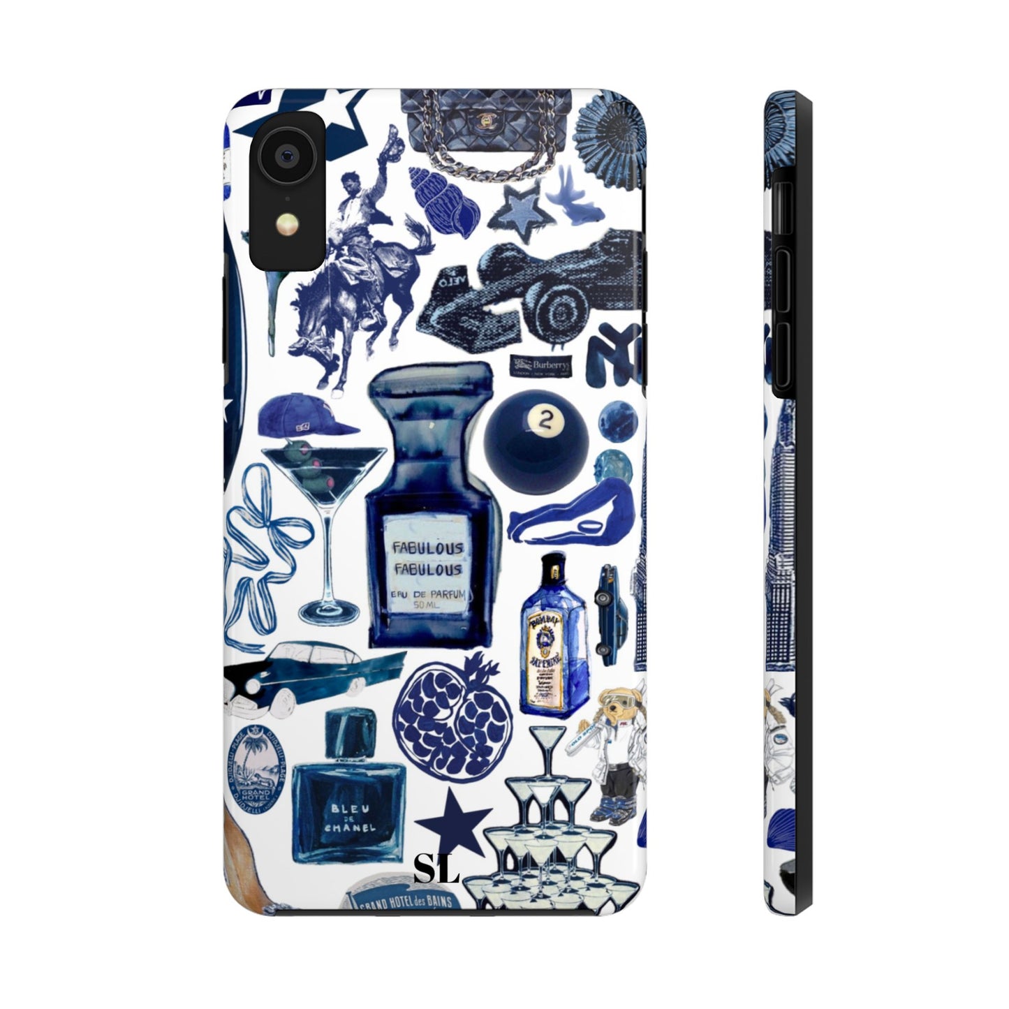 Navy Blue Collage iPhone Case