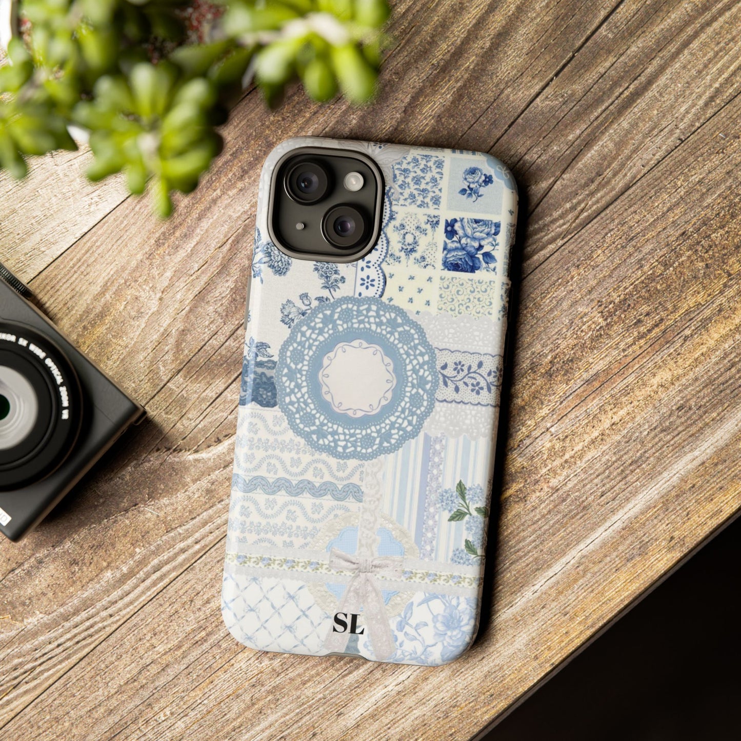 Blue Meadow Patchwork iPhone Case