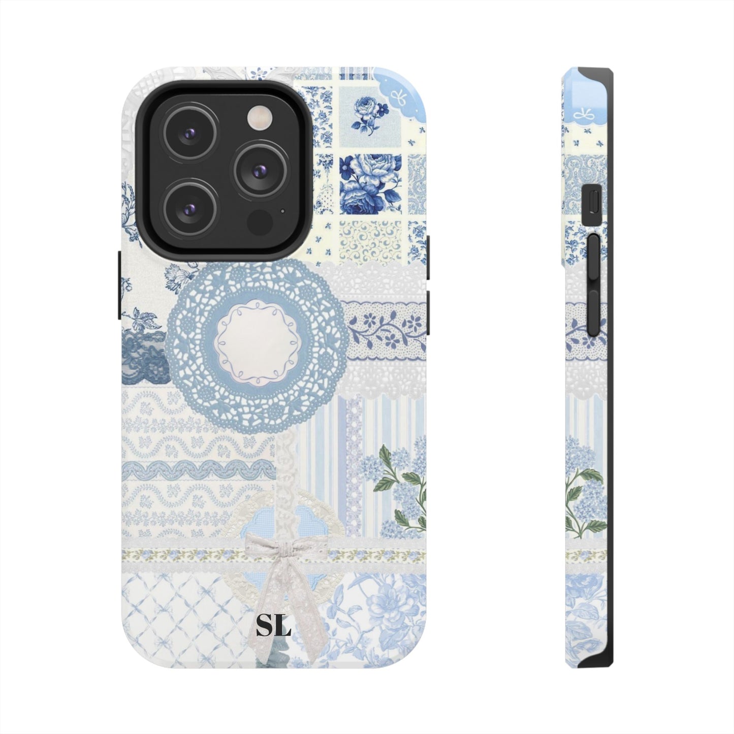 Blue Meadow Patchwork iPhone Case