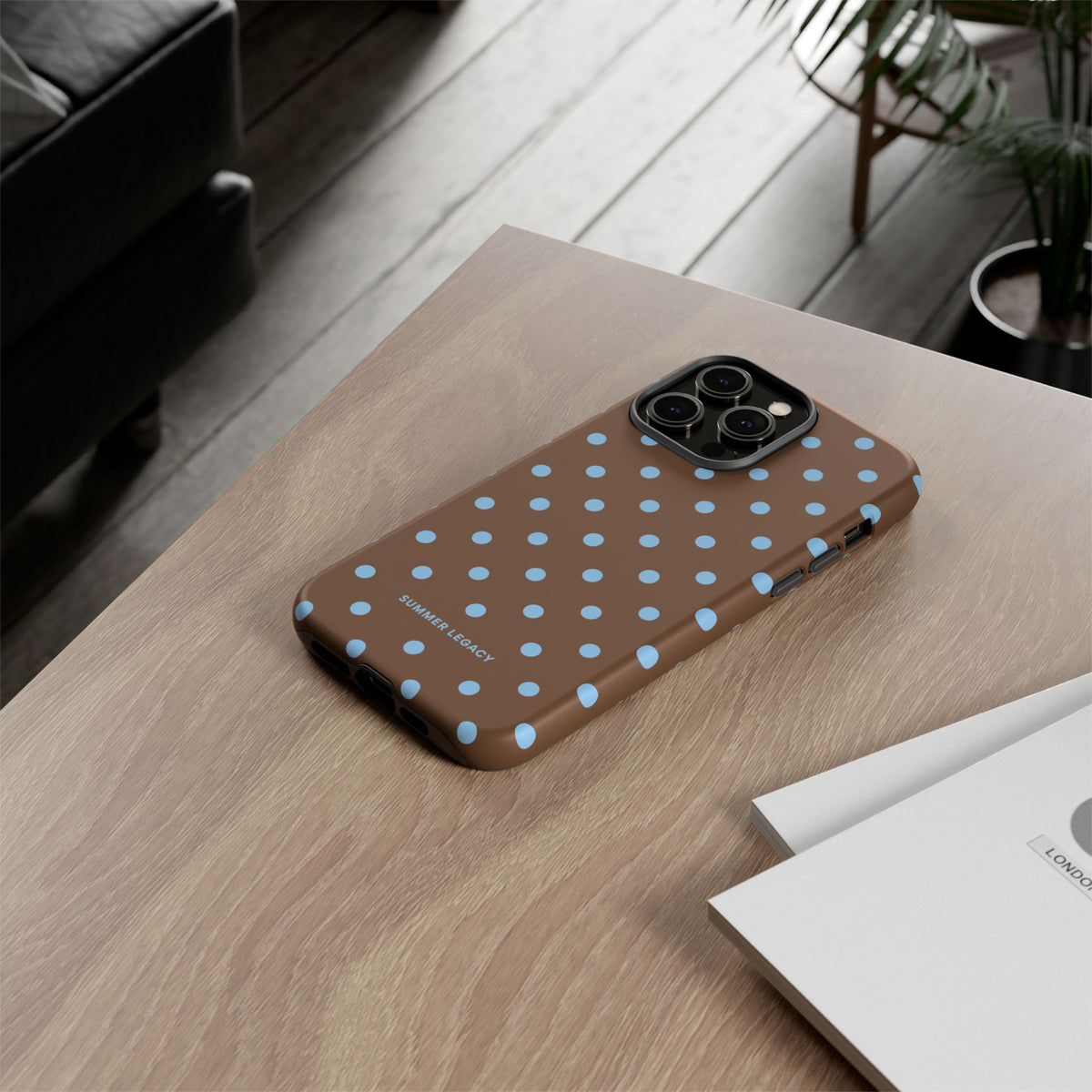 Mocha Polka Dot iPhone Case