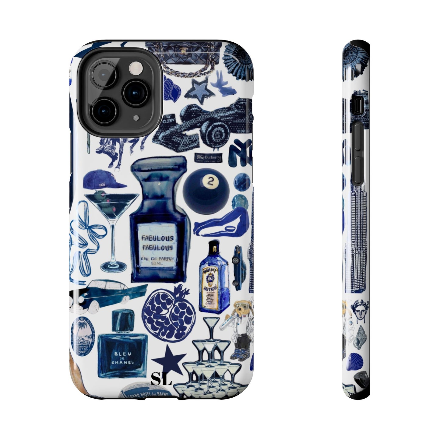 Navy Blue Collage iPhone Case